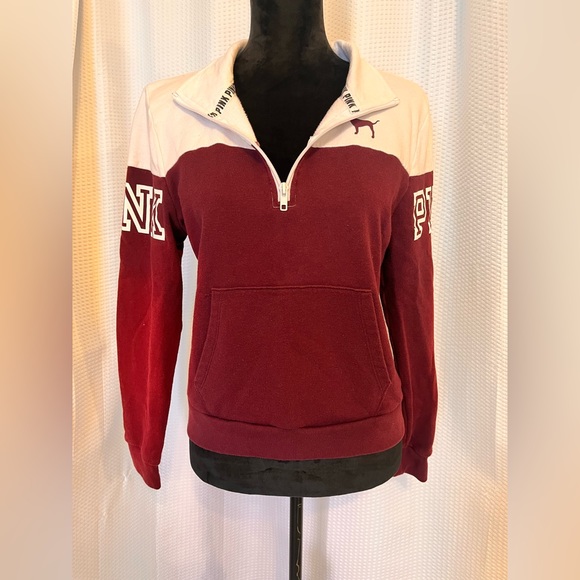 PINK Victoria's Secret Tops - PINK white and maroon pullover
